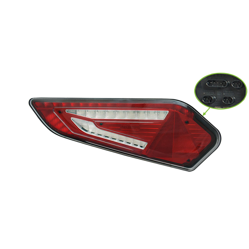 Lanterna Traseira LED Multifunção 24V Carreta Noma Titanium Com Triângulo