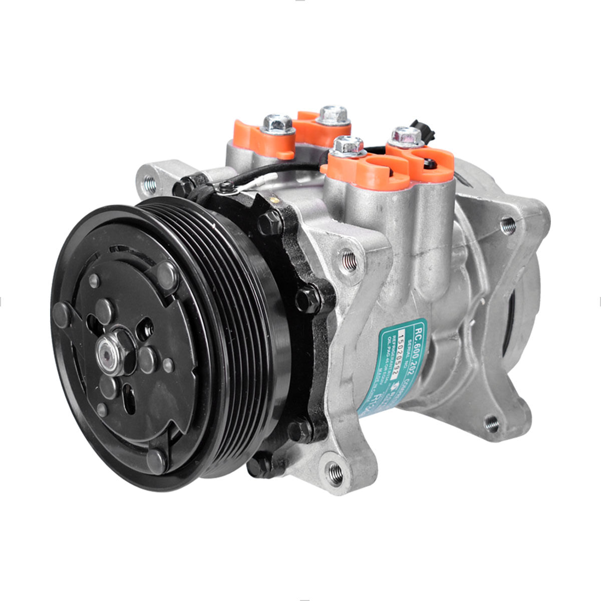 Compressor Ar Condicionado 12V 6P148 5H14 6PK Universal 8 Orelhas