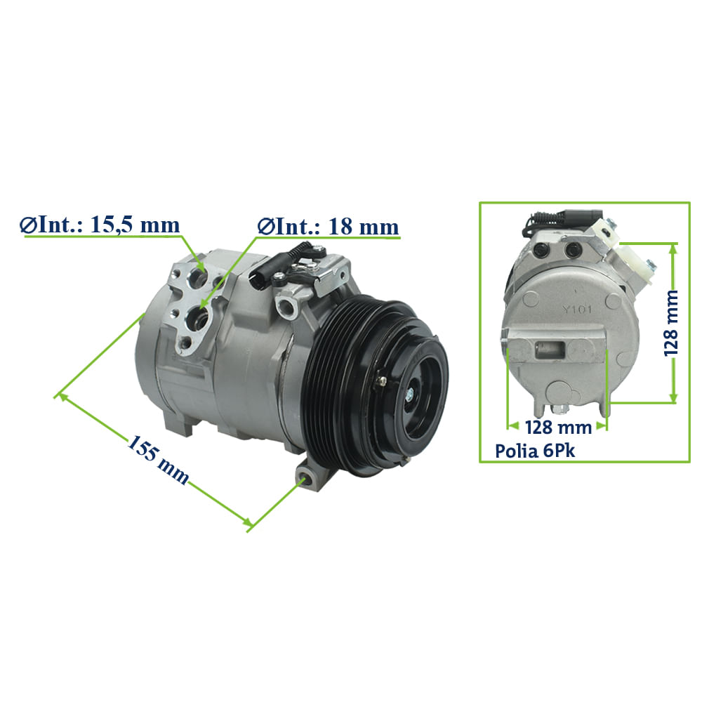 Compressor Ar Condicionado 12V 6PK Sprinter 13/