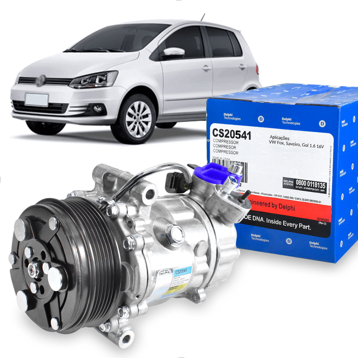 Compressor Ar VW Fox 1.6 2014 até 2018. - CS20541