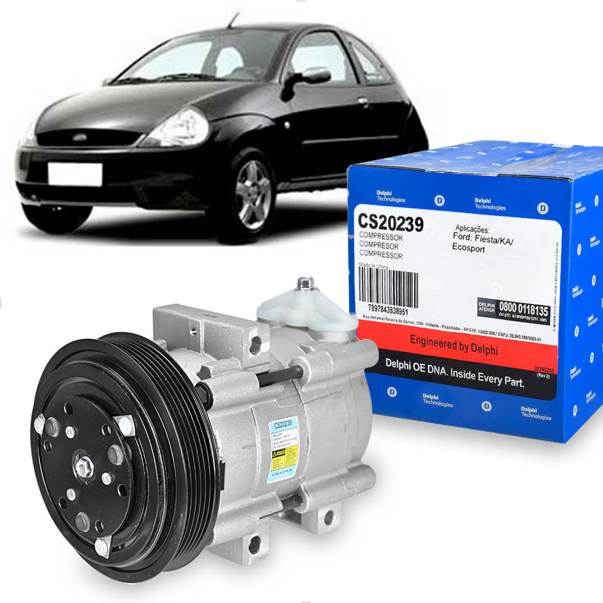 Compressor Ar Ford Ka 1.0 1.6 2002 até 2007 - CS20239