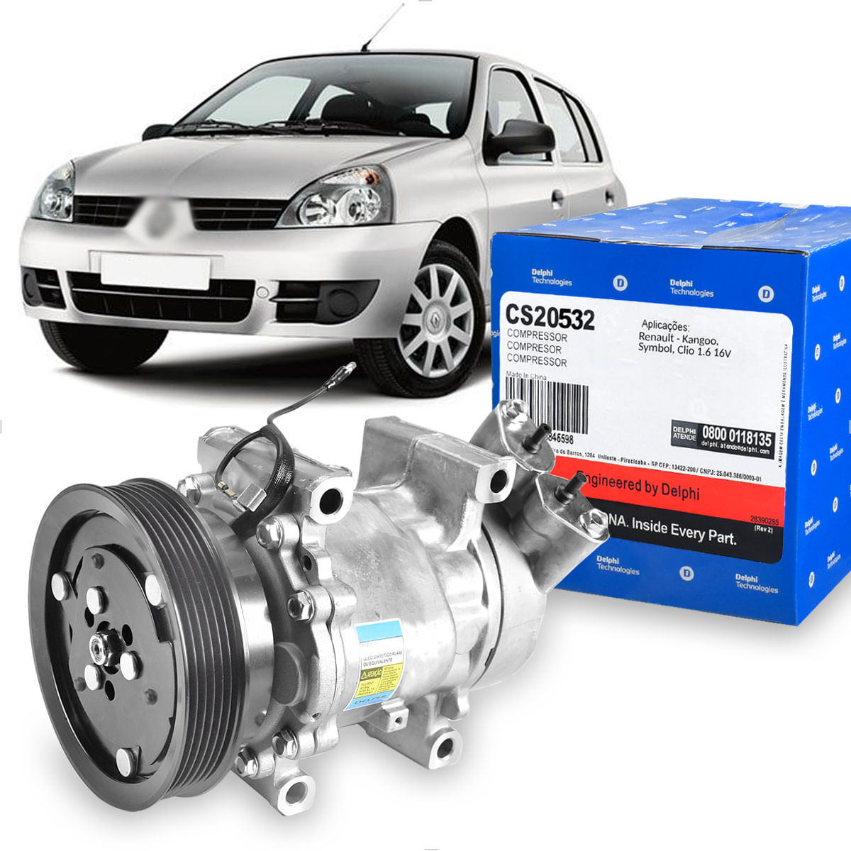 Compressor Ar Renault Clio 1.6 2000 a 2003 - CS20532