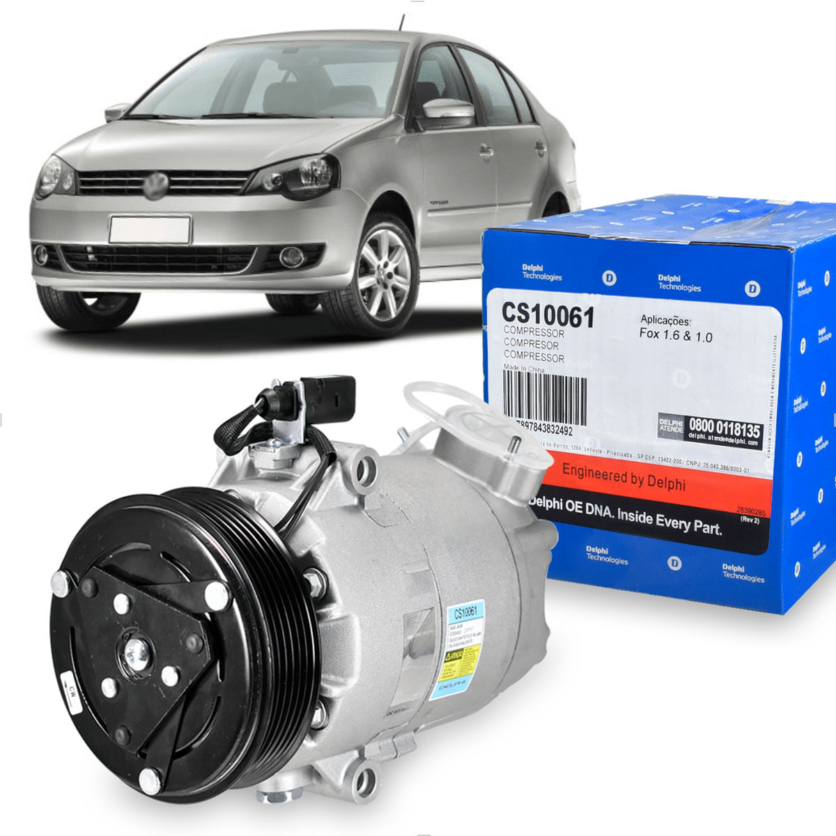 Compressor Ar VW Polo 1.6 2003 até 2008 - CS10061