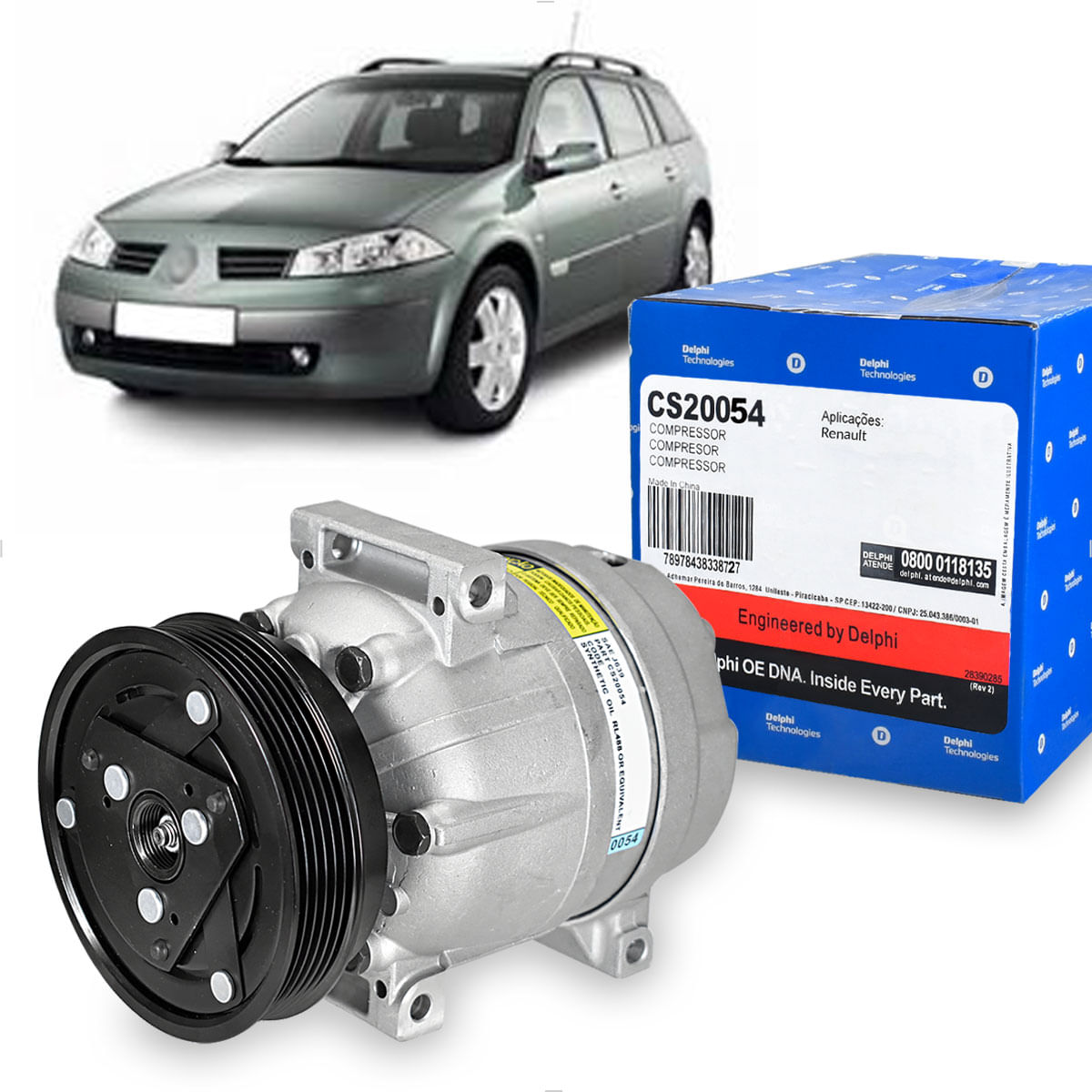 Compressor Ar Megane 1.6 2001 até 2003 - CS20054