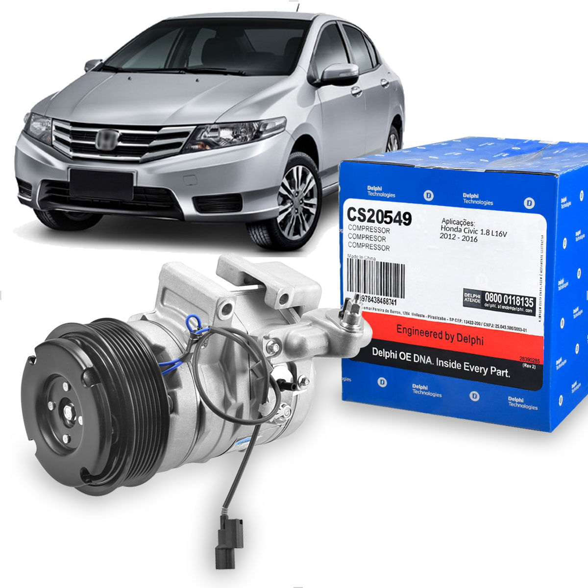 Compressor Ar Civic 1.8 2012 até 2016 - CS20549
