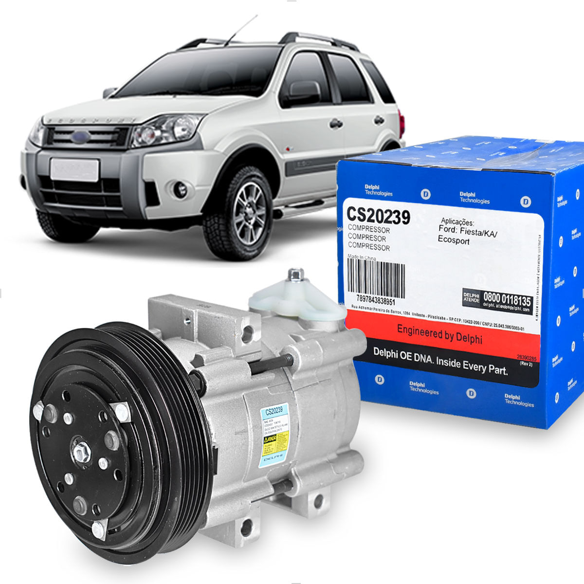 Compressor Ar Ecosport 1.0 1.6 2003 a 2012 - CS20239