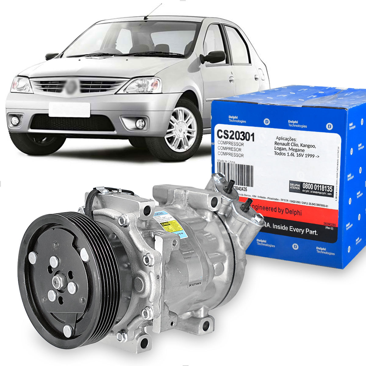 Compressor Ar Logan 1.6 2007 até 2015 - CS20301