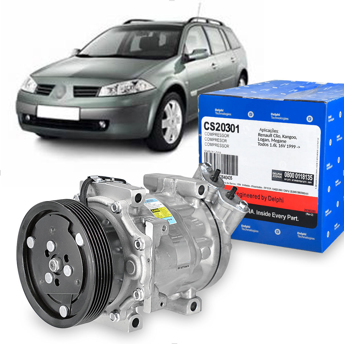 Compressor Ar Megane 1.6 2001 até 2003 - CS20301