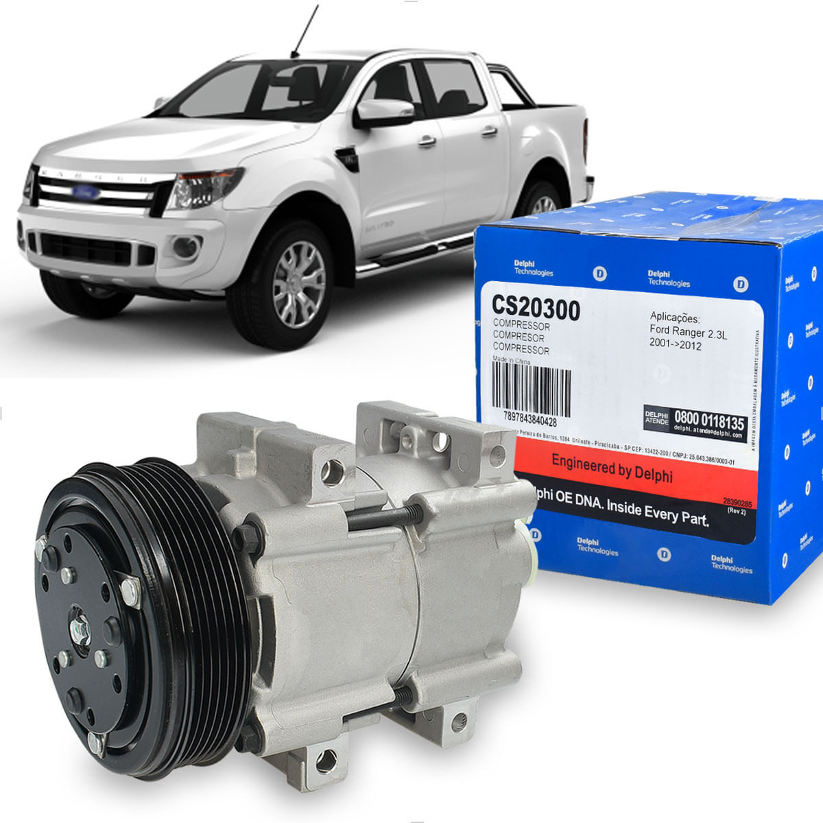 Compressor Ar Ford Ranger 2001 até 2012 - CS20300