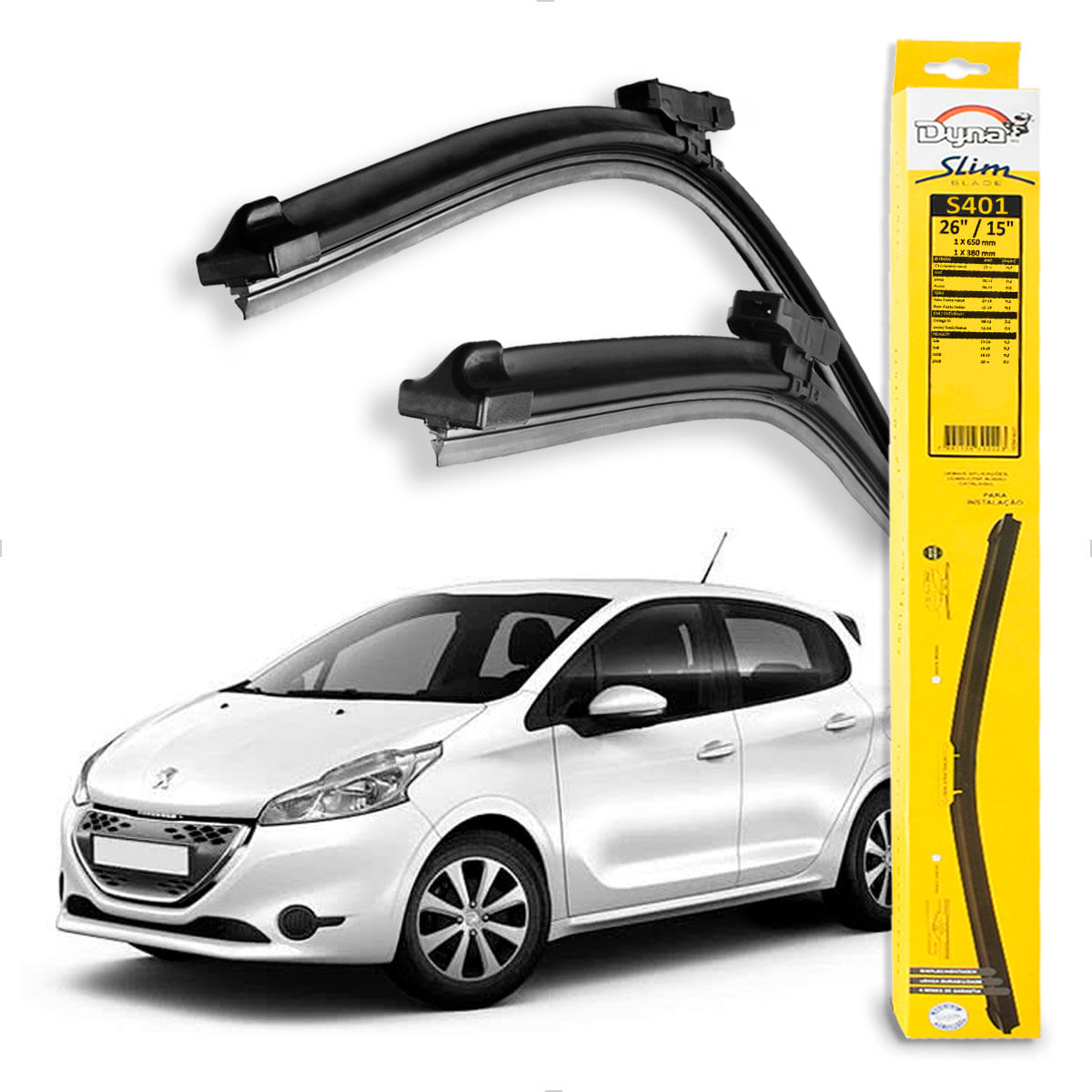 Palheta Dianteira Peugeot 208 2013 até 2020 - DY S401