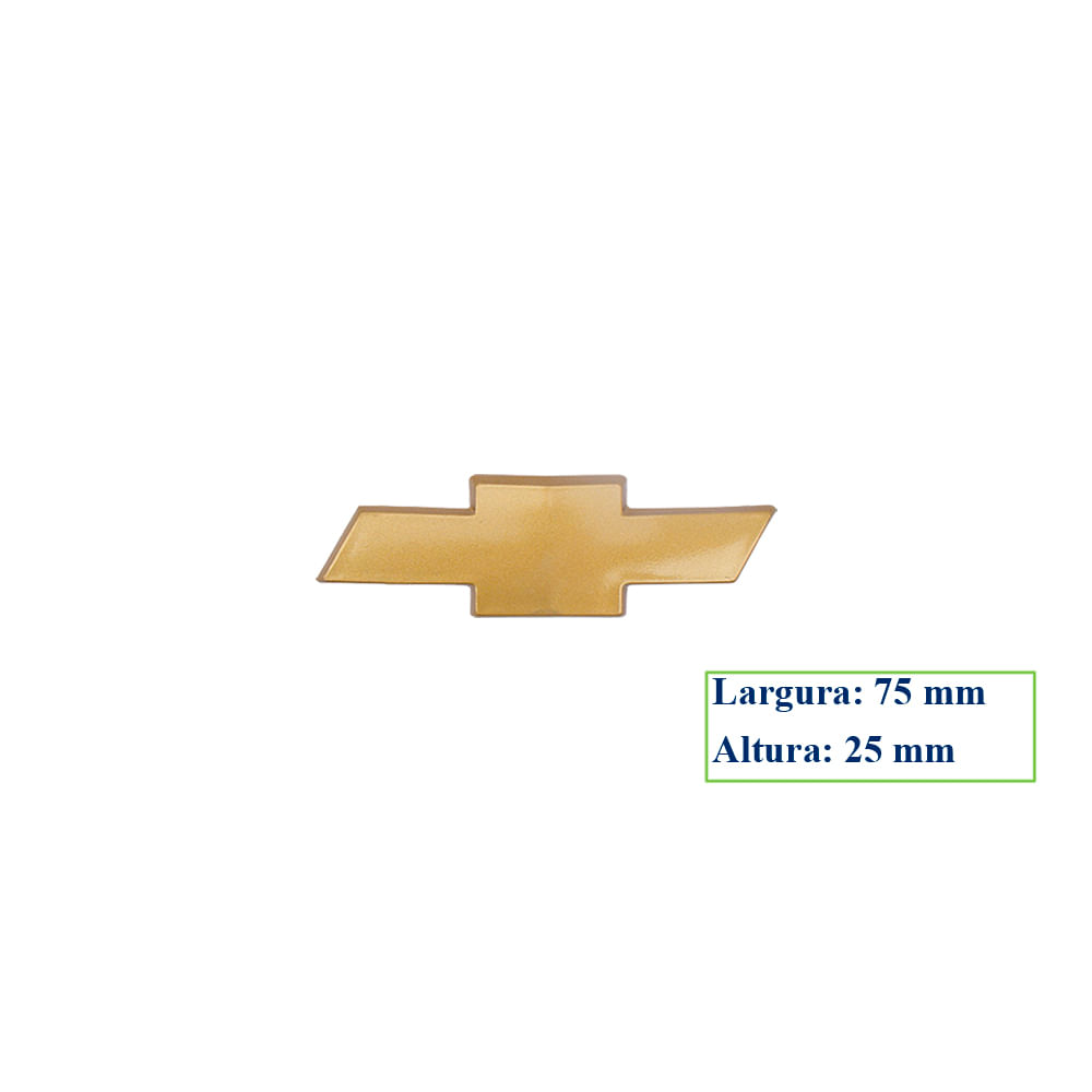 Adesivo Emblema Logo Chevrolet Classic 2003 em diante Porta Malas Dourado