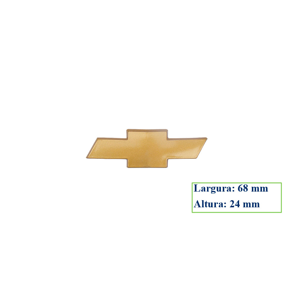 Adesivo Emblema Logo Chevrolet Classic 2003 em diante Porta Malas Dourada
