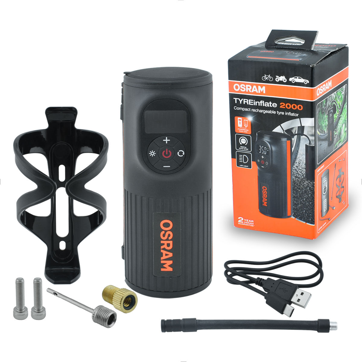 Compressor Ar Portátil Enchedor de Pneus Bateria Recarregável
