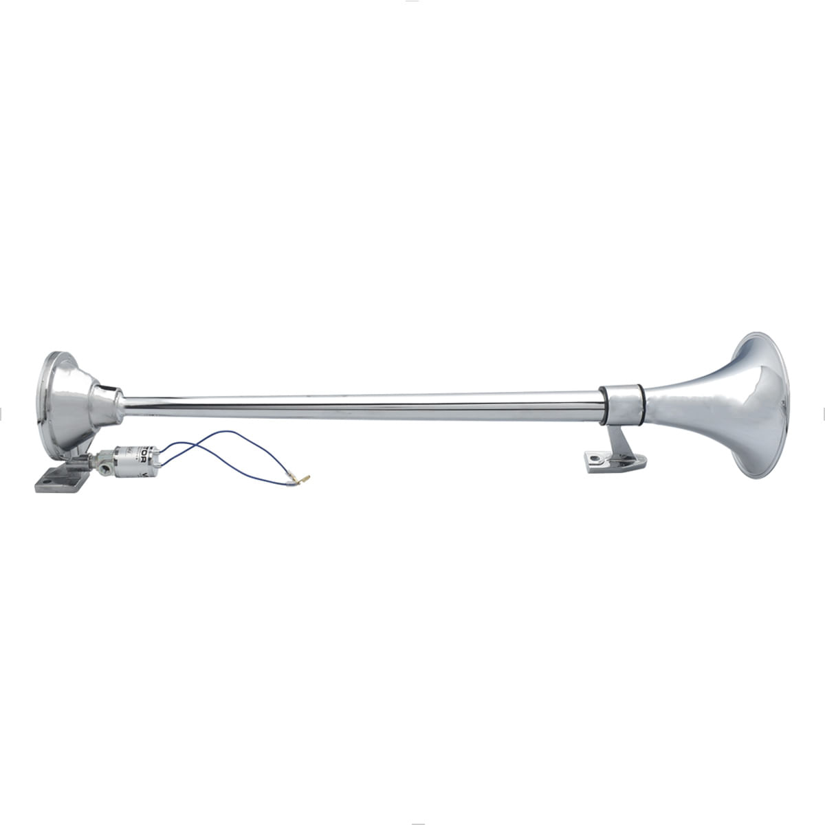Buzina Marítima 12V/24V Cromada 1 Corneta 740mm com Suporte
