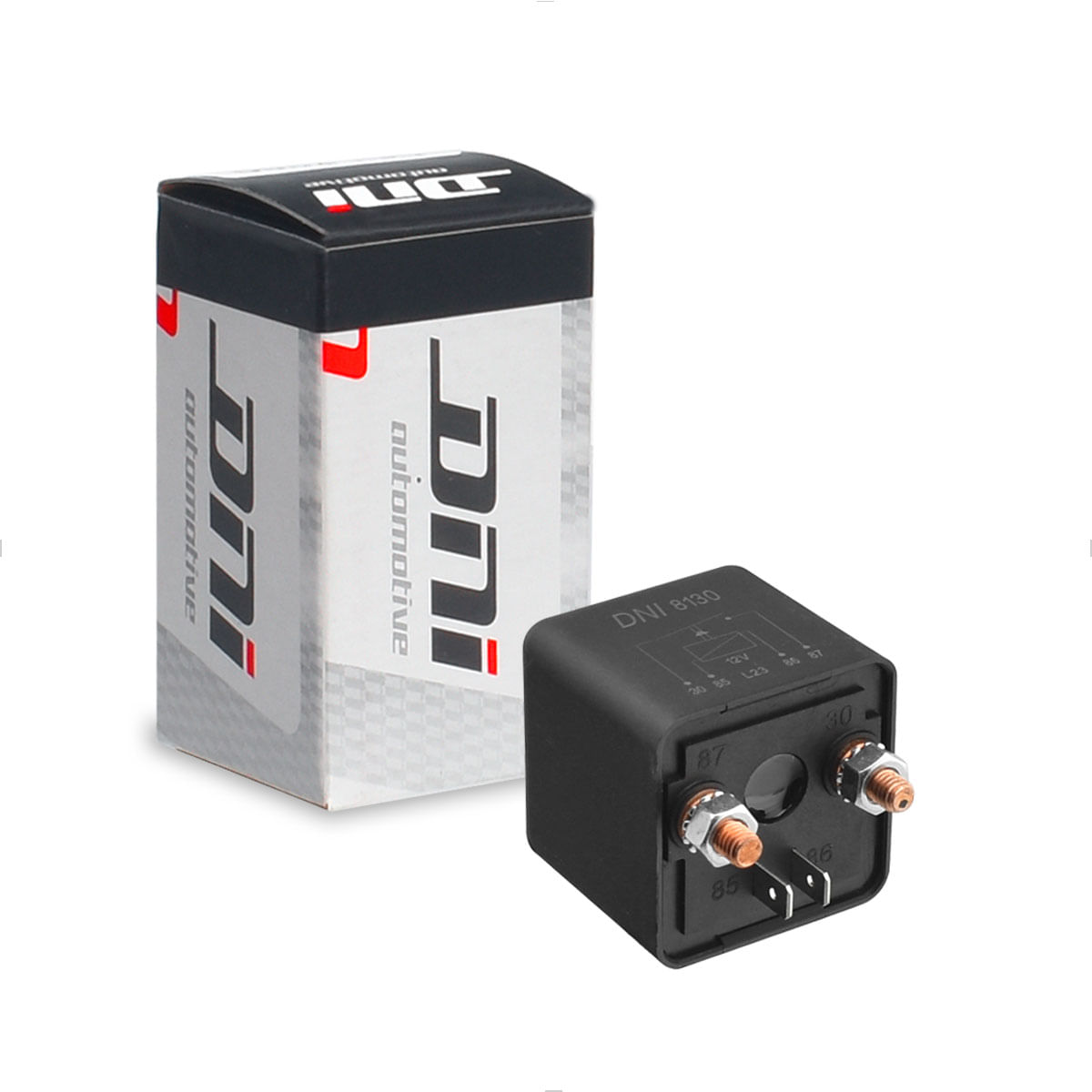 Relé Auxiliar Universal 12V 4T 100A Corrente Continua Pico 200A Com Suporte