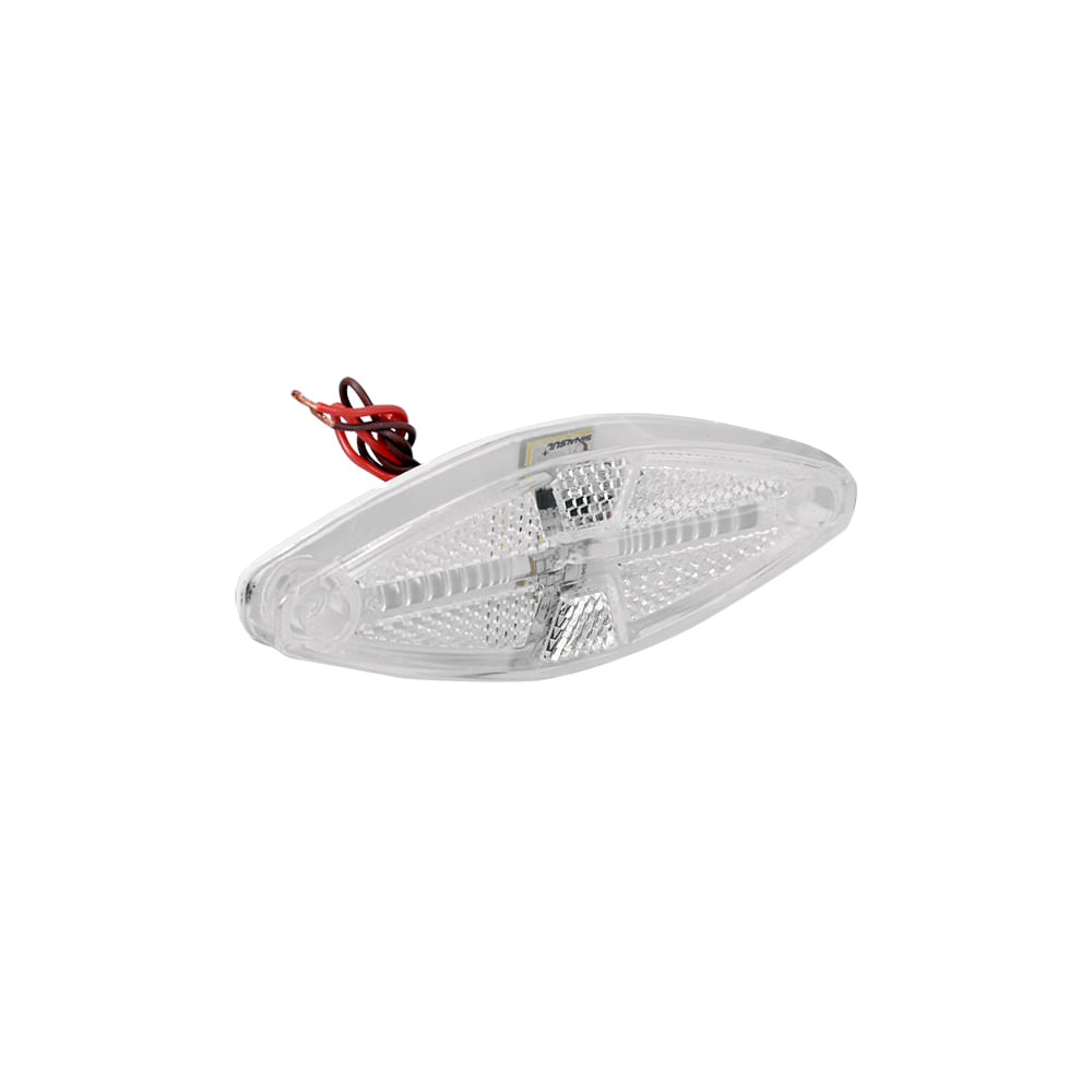 Lanterna Lateral LED Universal 12V 24V Acrílica com Fios
