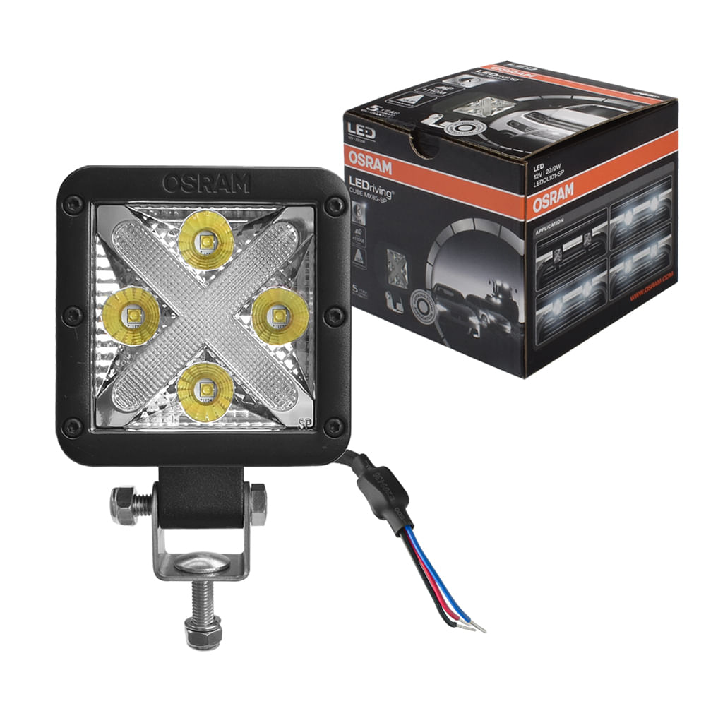 Farol Auxiliar LED Quadrado Branco 22/2W MX85-SP