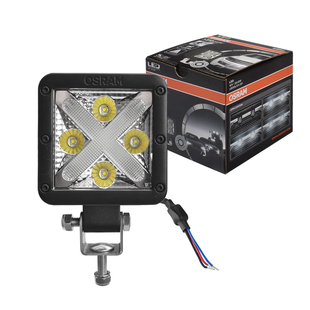 Farol Auxiliar LED Quadrado Branco 22/2W MX85-WD