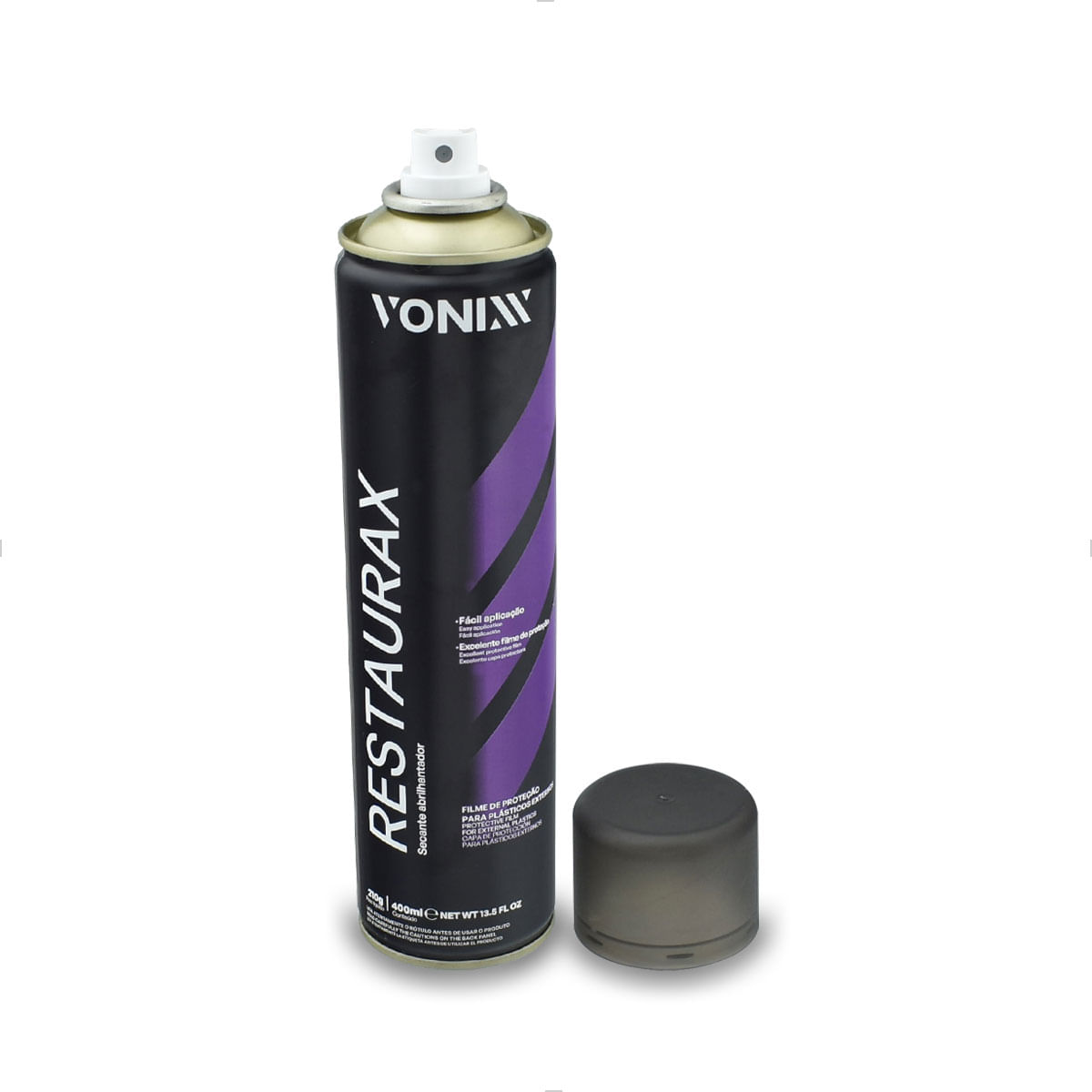 Restaurax Restaurador Plástico Brilho Aerossol Spray 400mL Vonixx